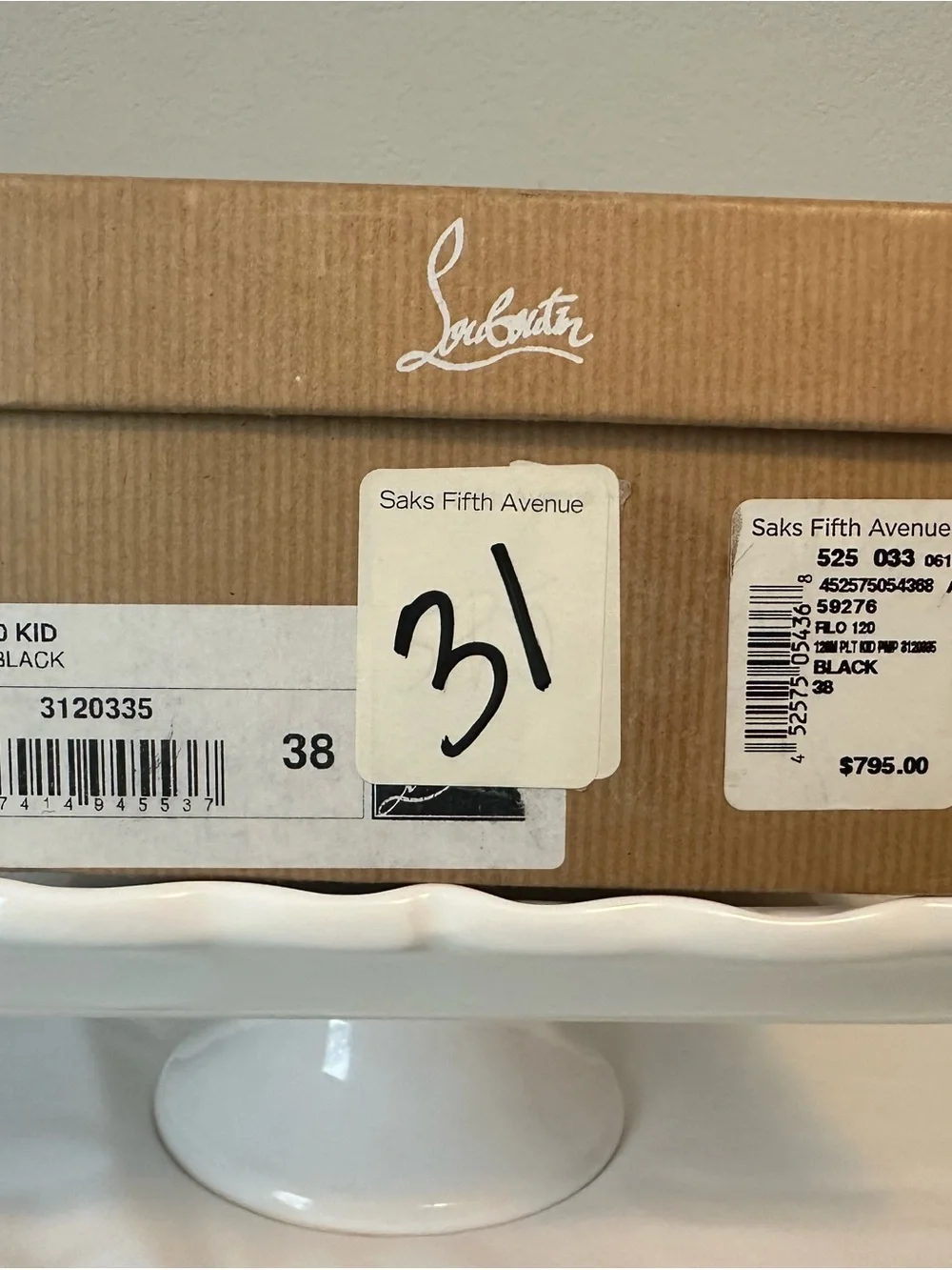 Christian Louboutin Filo 120 Black Leather Platform Pump